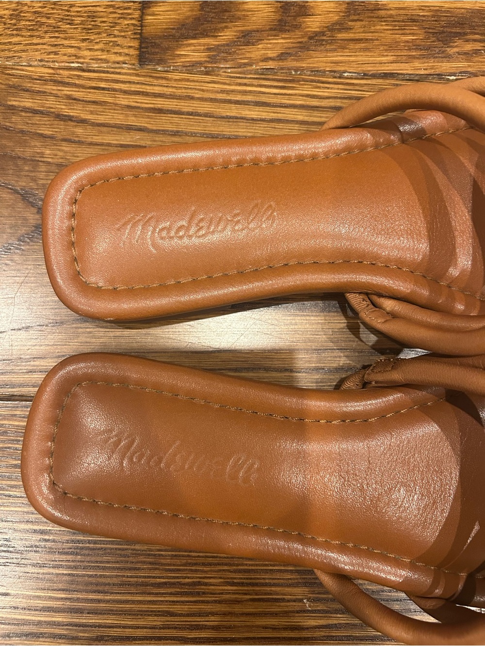 Madewell Cognac Leather Knotted Slide Sandals - Picture 4 of 5